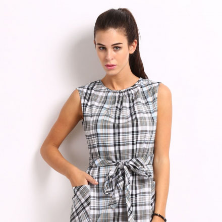 Checked Short Dress